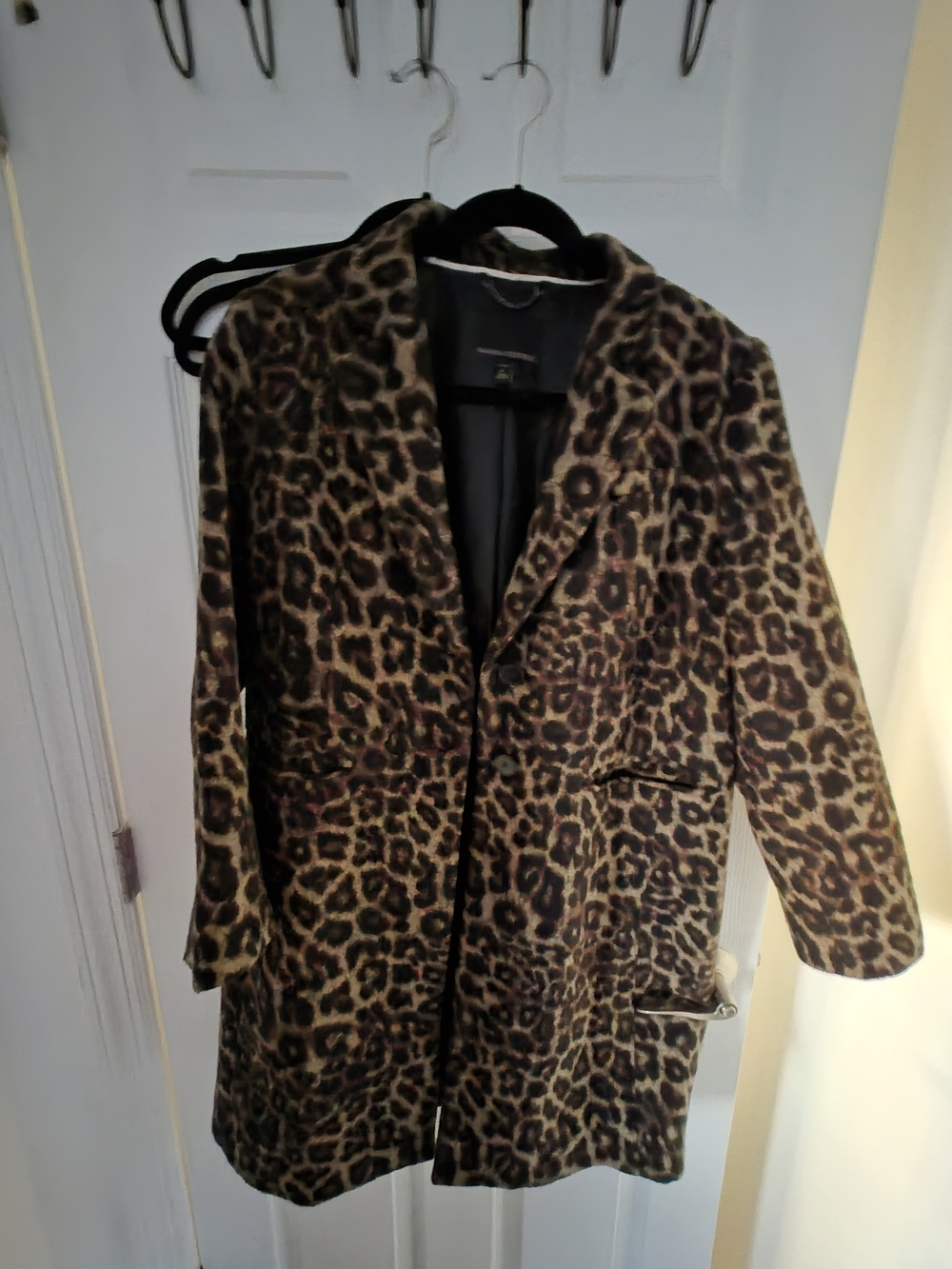 Banana Republic Black Puffer Coat with Faux Fur Trim